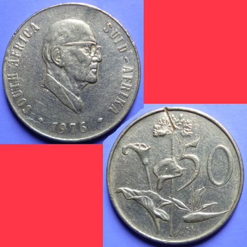 South Africa 50 Cents 1976 km 70.2 Fouche