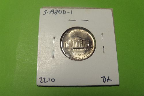 1980D Jefferson Nickel  MS63  #5-1980D-1