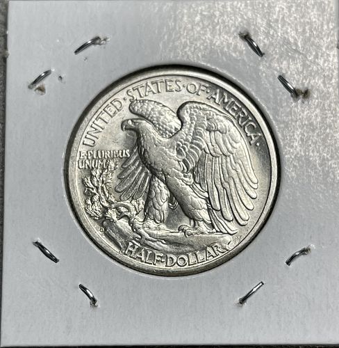 1944-D High Grade About Uncirculated/AU58 Walking Liberty US Silver Half Dollar