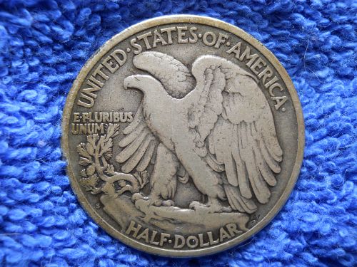 1927-S Walking Liberty Half Dollar.  Fine Grade. Original Surfaces.  2
