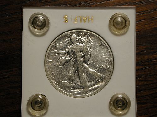 1936 Walking Liberty Half dollar  in Display case nice
