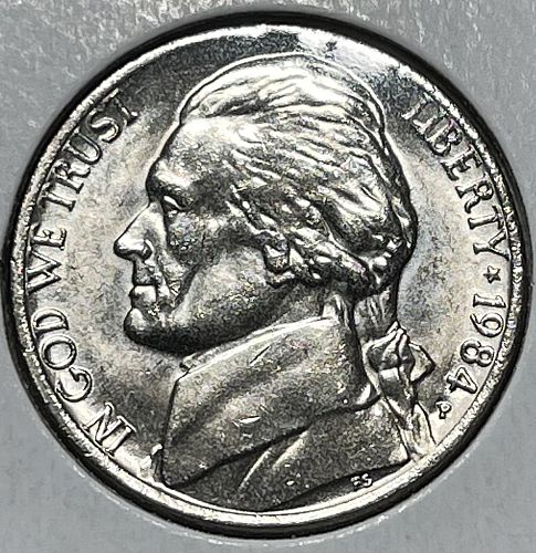 1984-P Choice BU/MS63+ (UNC Mint Set) Jefferson US Nickel