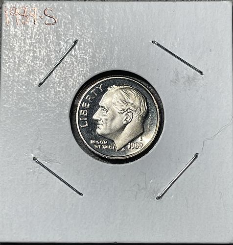 1989-S High Grade Deep Cameo Proof Roosevelt US Dime