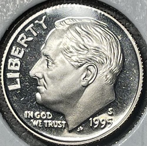 1995-S High Grade Deep Cameo Proof Roosevelt US Dime