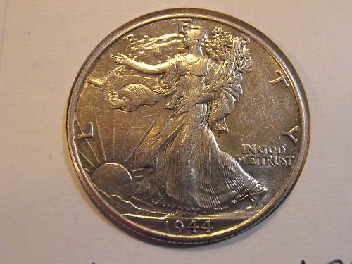 1944 P Walking Liberty Half  Dollar, Better Grade 90% Silver Coin,  (44PAC)