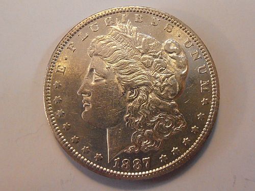1887 S Morgan Silver Dollar AU (87SFN2)