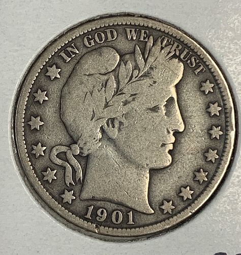 1901 Barber Half Dollar, VG (3856)