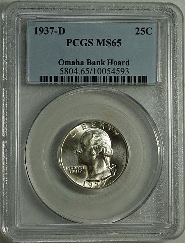 1937 D Washington Quarter ***Omaha Bank Hoard***