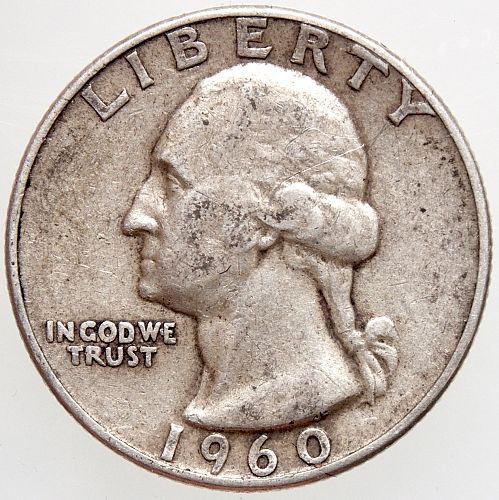 1960 P Washington Quarter#2 TYPE B PROOF REVERSE