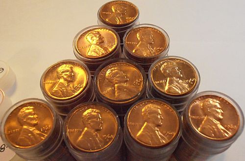 1968 S Lincoln Memorial Cent, ONE ROLL, Brilliant Uncirculated