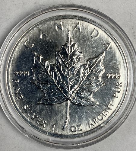 1997 1oz Silver Canadian Maple Leaf BU