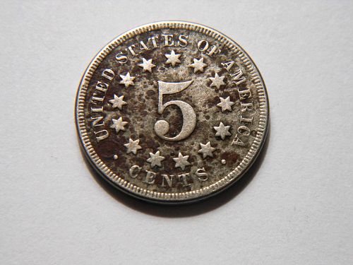 1867 *Without Rays* Shield Nickel