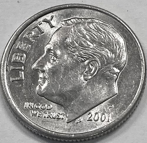 2001 P Roosevelt Dimes