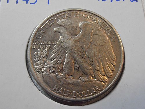 1945 P Walking Liberty Half  Dollar, 90% Silver Coin,  (45POP2)