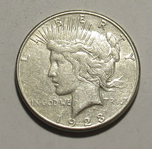 1923 S Peace Dollar in circulated condition