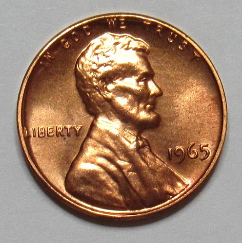 1965 P Lincoln Memorial Cent from a Special Mint Set