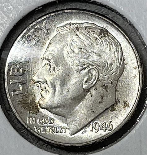 1946-P High Grade Choice Brilliant Uncirculated/MS63+ Roosevelt US Silver Dime