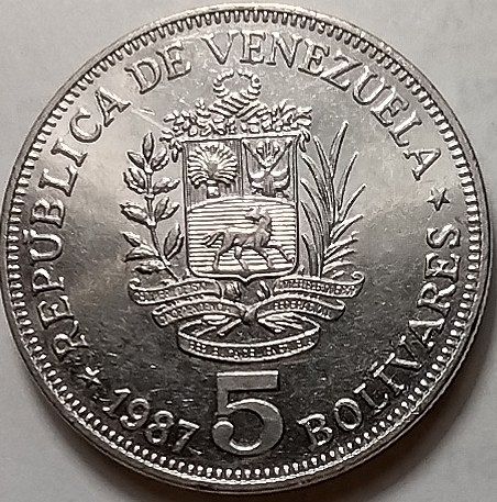 1987 Venezuela 5 Bolivars