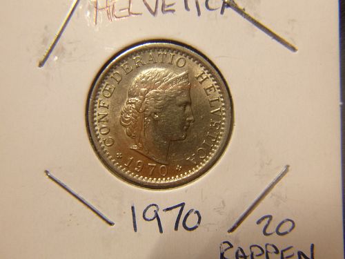 SWITZERLAND LIBERTY 1970 B 20 RAPPEN
