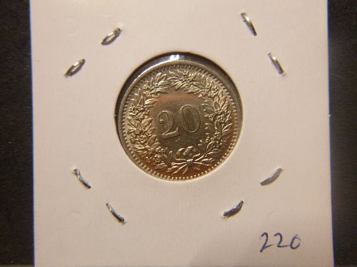 SWITZERLAND LIBERTY 1970 B 20 RAPPEN