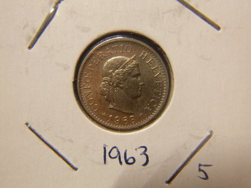 SWITZERLAND HELVETICA 1963 5 RAPPEN