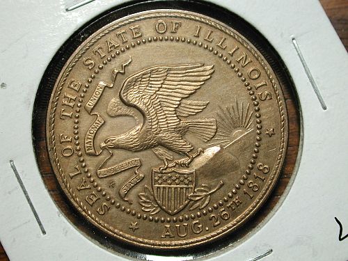 1968 Illinois Sesquicentennial coin 150 years of progress