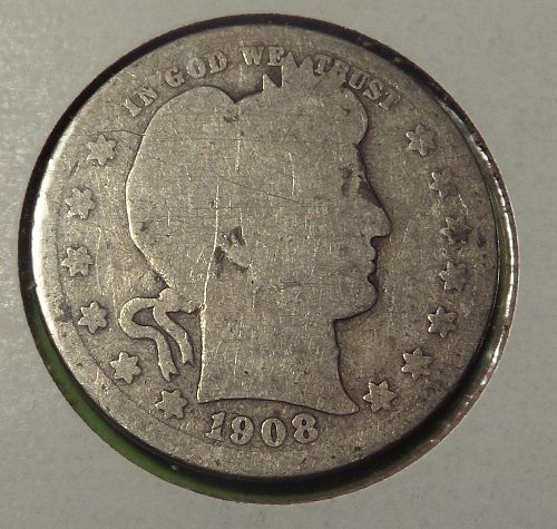 1908S Barber Quarter  G4  #25-1908S-1