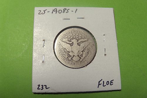 1908S Barber Quarter  G4  #25-1908S-1