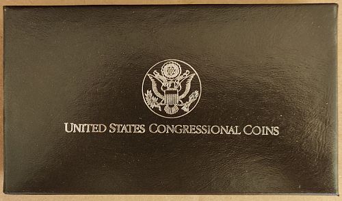 1989 CONGRESSIONAL 2-Coin Proof Sets - Silver Dollar & 50&cent; Clad Coin original box