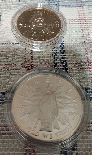 1989 CONGRESSIONAL 2-Coin Proof Sets - Silver Dollar & 50&cent; Clad Coin original box