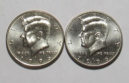 1996 P&D Kennedy Half Dollars, BU