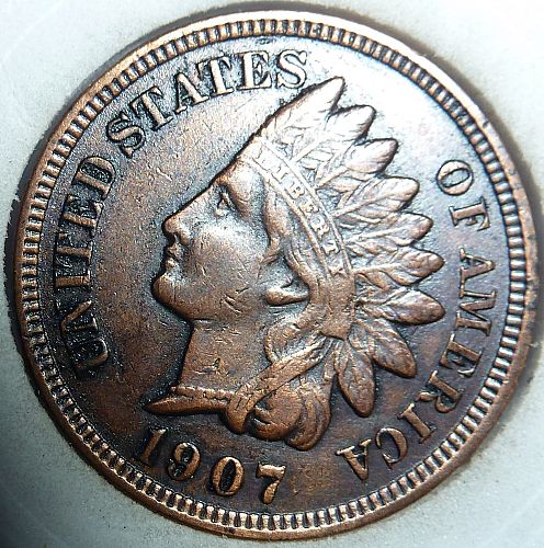 1907 AU Indian Cent Grades About Uncirculated ( 96-33 )