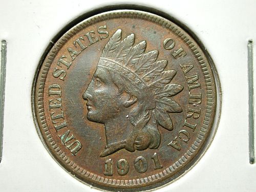 1901 Indian head penny cent NICE