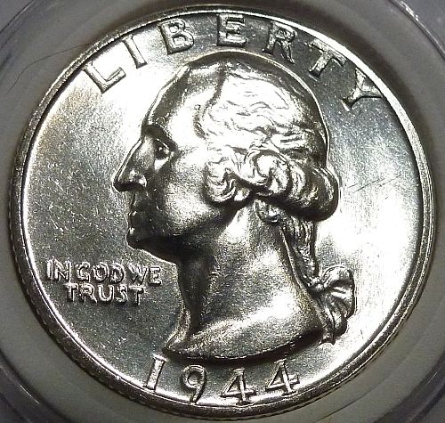 1944-D GEM BRILLIANT UNCIRCULATED Washington Quarter  BU # 160-Q)