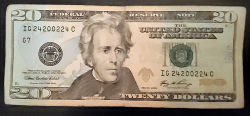 20 DOLLAR FANCY SERIAL NUMBER IG 24200224 C WITH A 97.8 VERY COOL RATING !