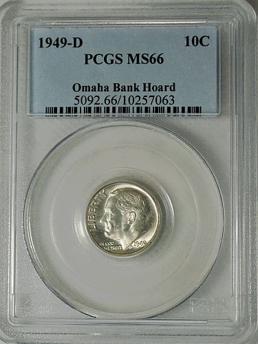 1949 D Roosevelt Dime - Omaha Bank Hoard