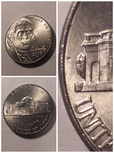 12 Pc. Lot of Jefferson 5c "Bee Hive" Die Chip Mint ERRORS 2016-2021