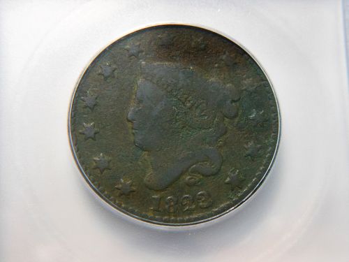 1823-P Coronet Liberty Head Large Cent-(3 Over 2)
