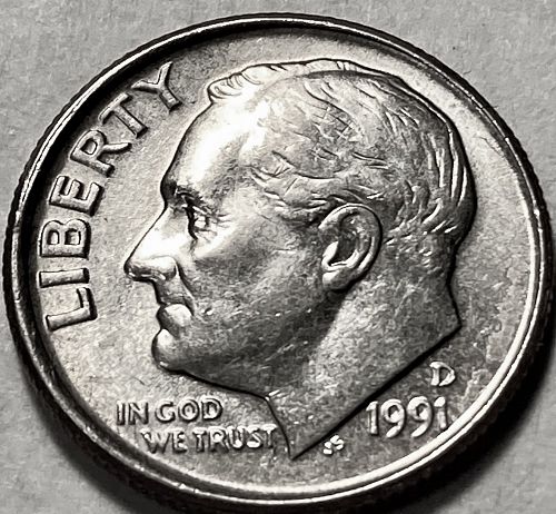 1991 D Roosevelt Dimes