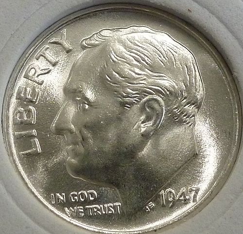 GEM BU 1947-S Roosevelt Dime. High Quality ( 300-02 )