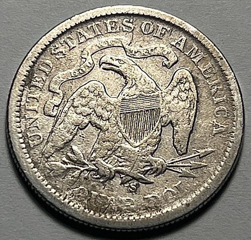 1876 S Seated Liberty Quarters Type 4 Resumed, Motto Above Eagle, No Arrows 7114