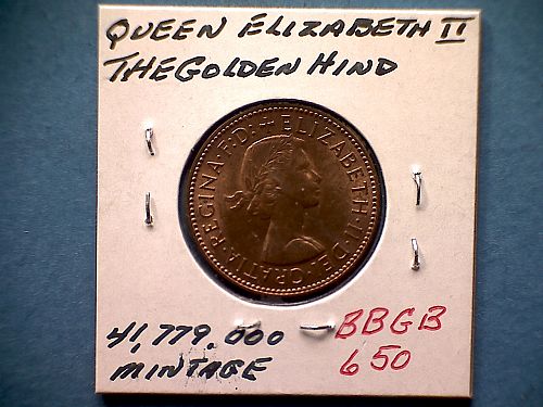 1962 GREAT BRITAIN 1/2 PENNY QUEEN ELIZABETH 11