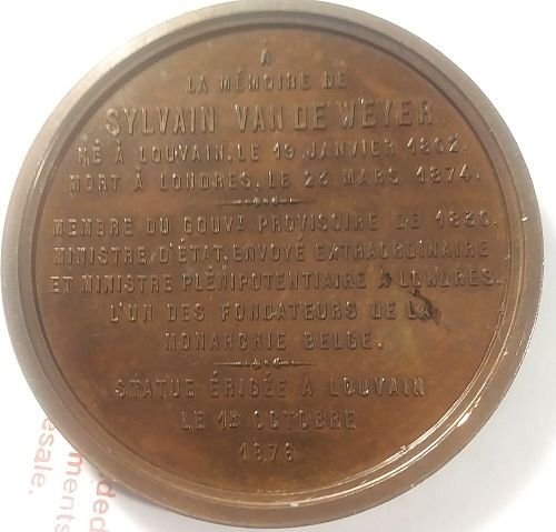 1876 Belgium  Sylvain Van de Weyer Medal