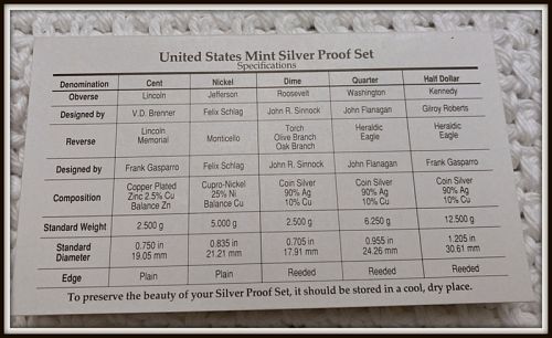 1995-S 1-50C Kennedy Silver Proof 5 Coin Set