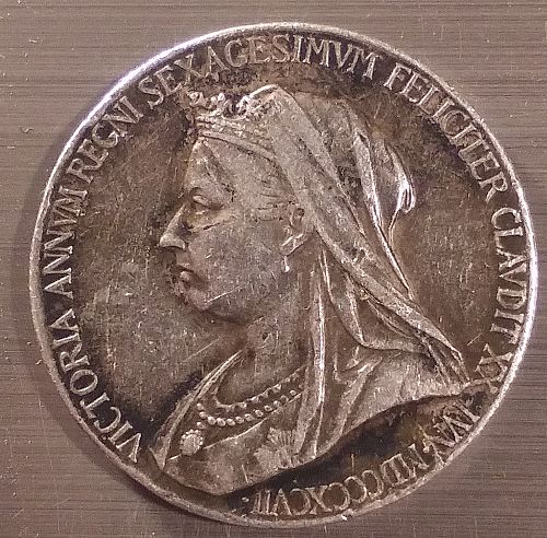 1897 Great Britain Queen Victoria 60 Year Diamond Jubilee Silver Medal