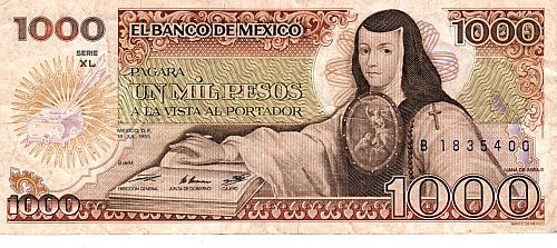 JULY 19, 1985 MEXICO 1000 PESOS BANKNOTE