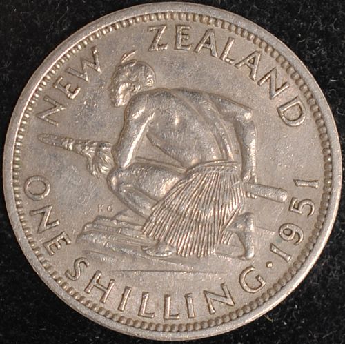 1951 New Zealand Shilling XF