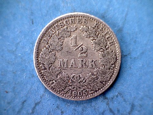 1905A  GERMANY HALF MARK  "SILVER"
