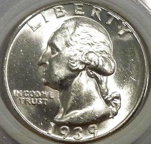 1939-D BRILLIANT UNCIRCULATED Washington Quarter  BU # 416-23