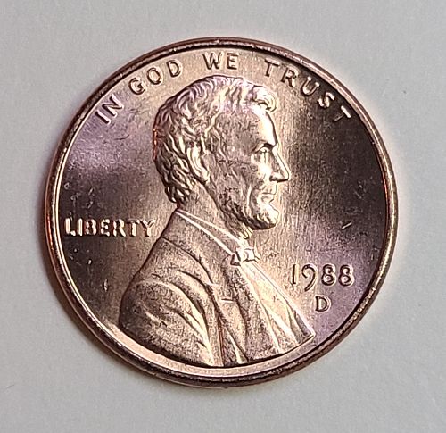1988-D Lincoln Cent MS-65 (GEM) RED